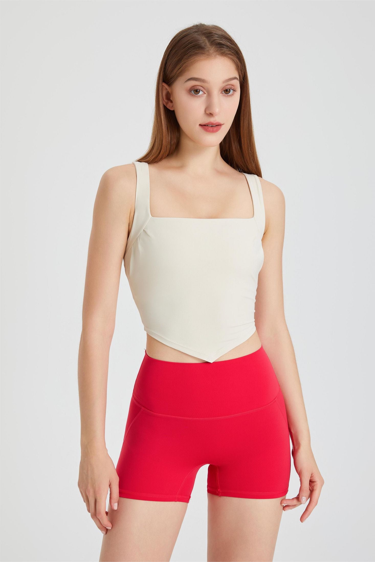 Triangle Hem Racerback Sports Bra by bornfocus