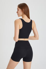 Triangle Hem Racerback Sports Bra by bornfocus