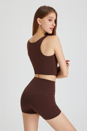 Triangle Hem Racerback Sports Bra by bornfocus