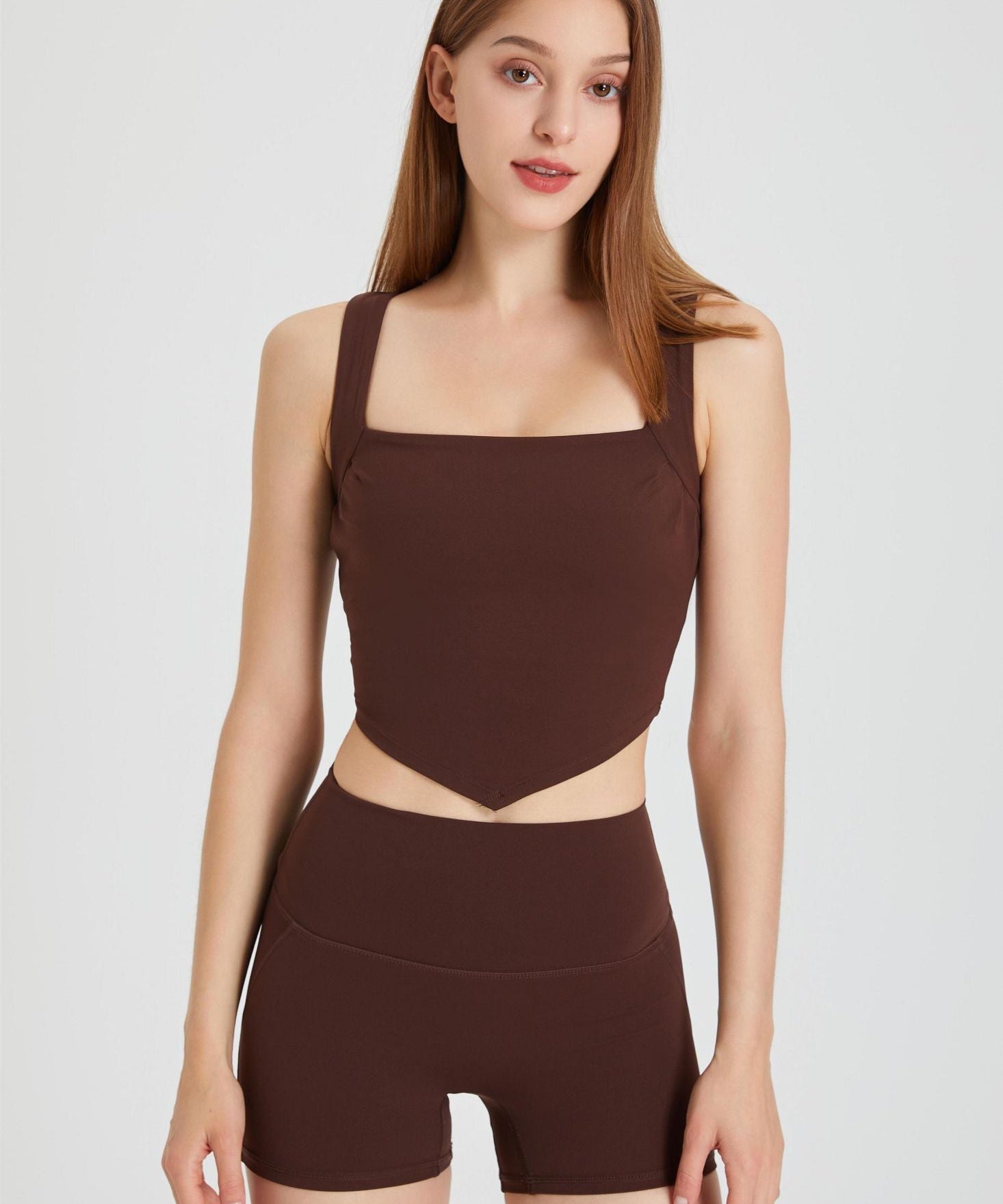 Triangle Hem Racerback Sports Bra by bornfocus