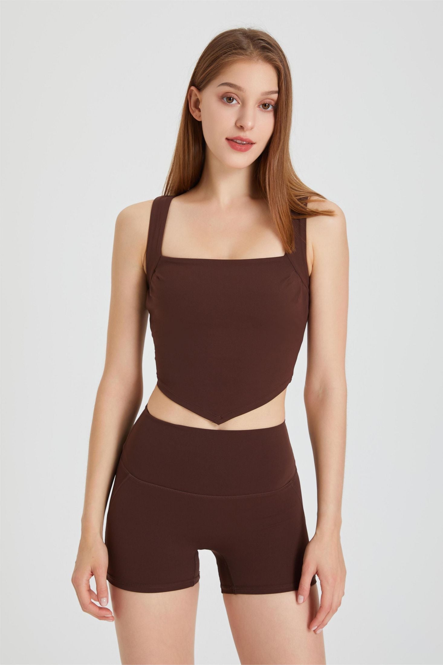 Triangle Hem Racerback Sports Bra by bornfocus