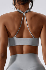 Twisted Front Strappy Sports Bra by bornfocus