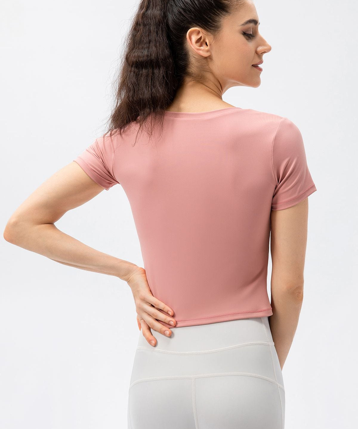 Twist Front Crop Top with Built in Bra by bornfocus