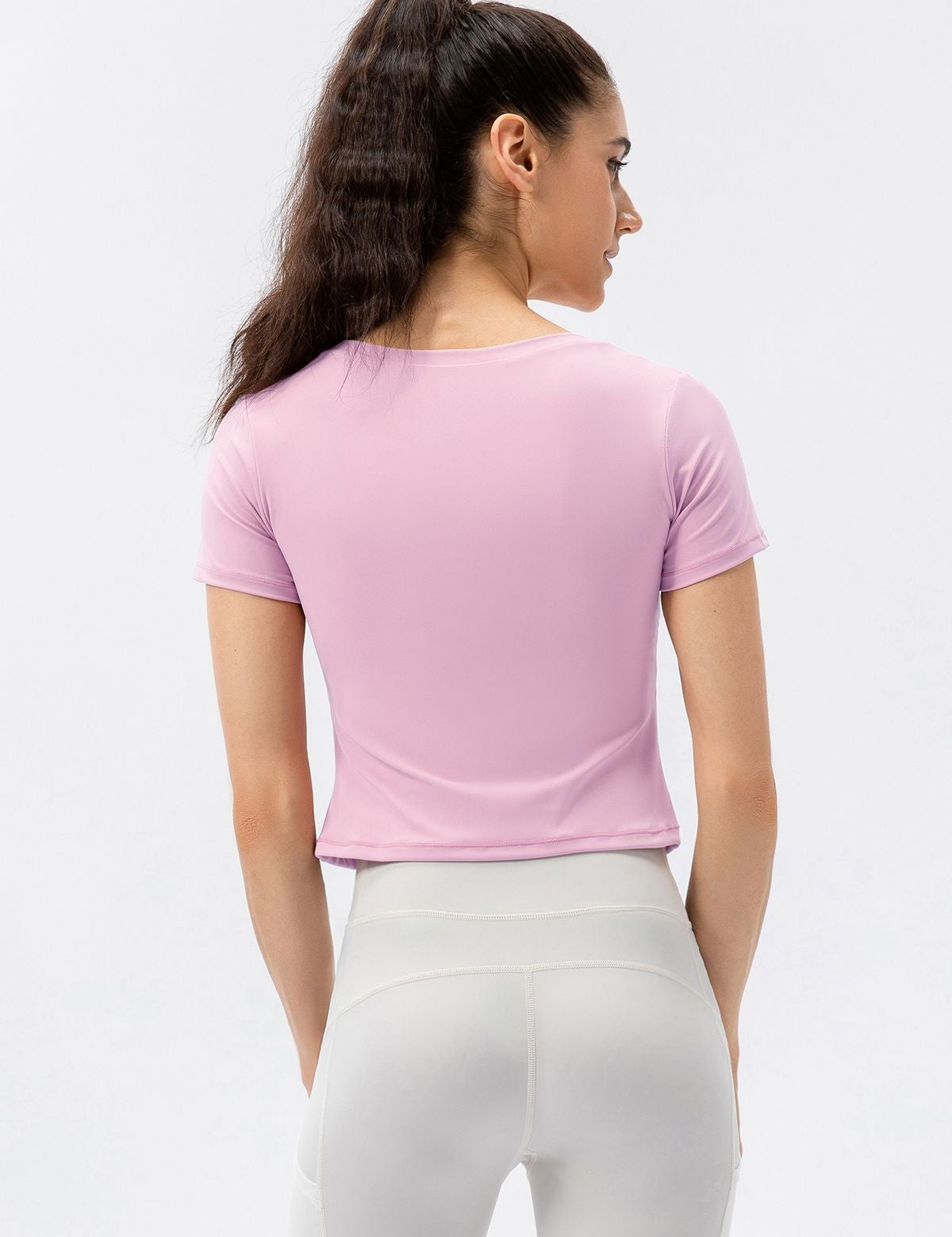 Twist Front Crop Top with Built in Bra by bornfocus