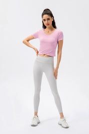 Twist Front Crop Top with Built in Bra by bornfocus