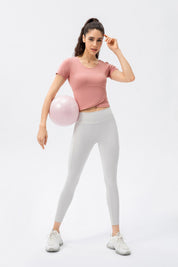 Twist Front Crop Top with Built in Bra by bornfocus