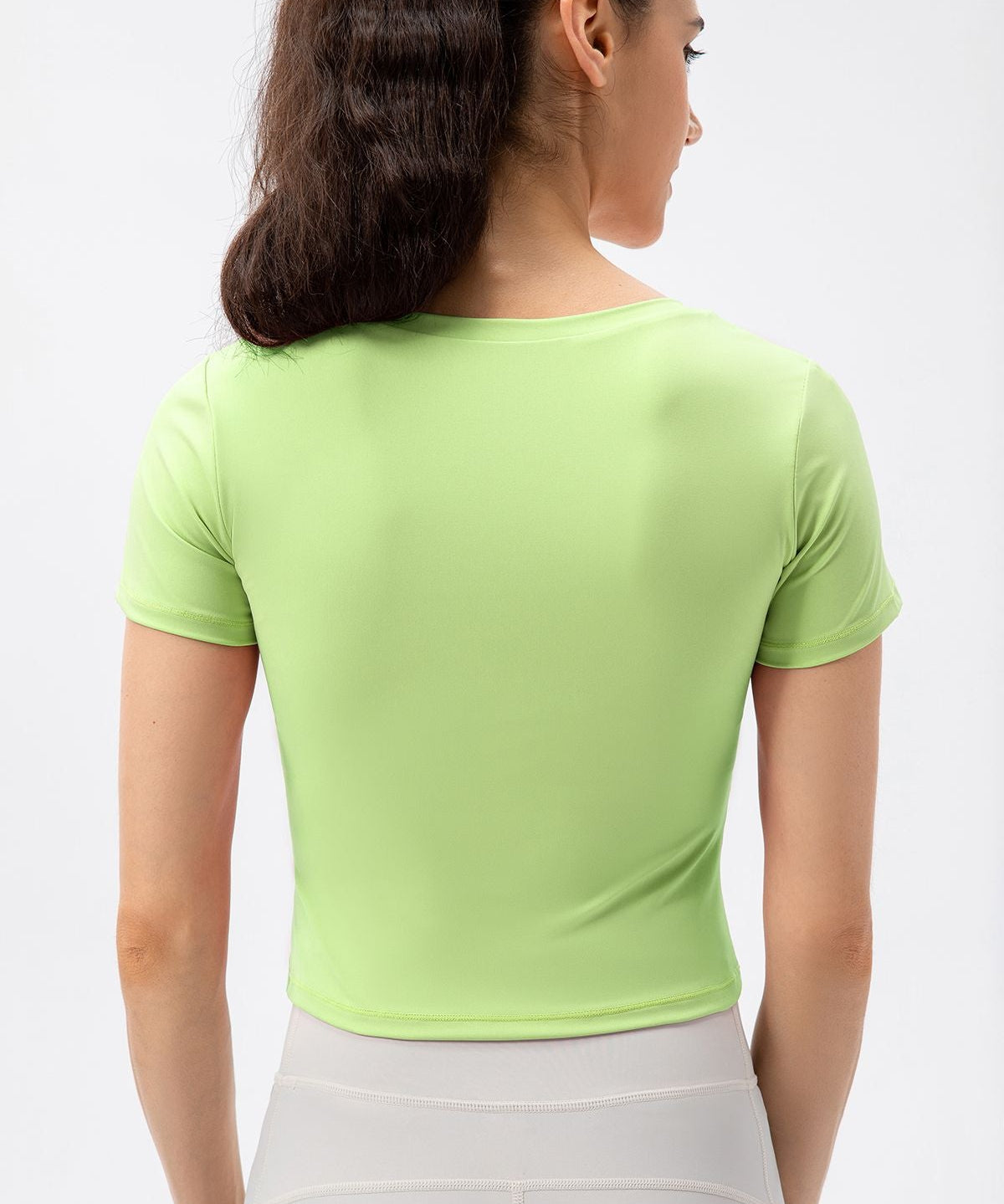 Twist Front Crop Top with Built in Bra by bornfocus