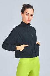 Full-Zip Cropped Track Jacket by bornfocus