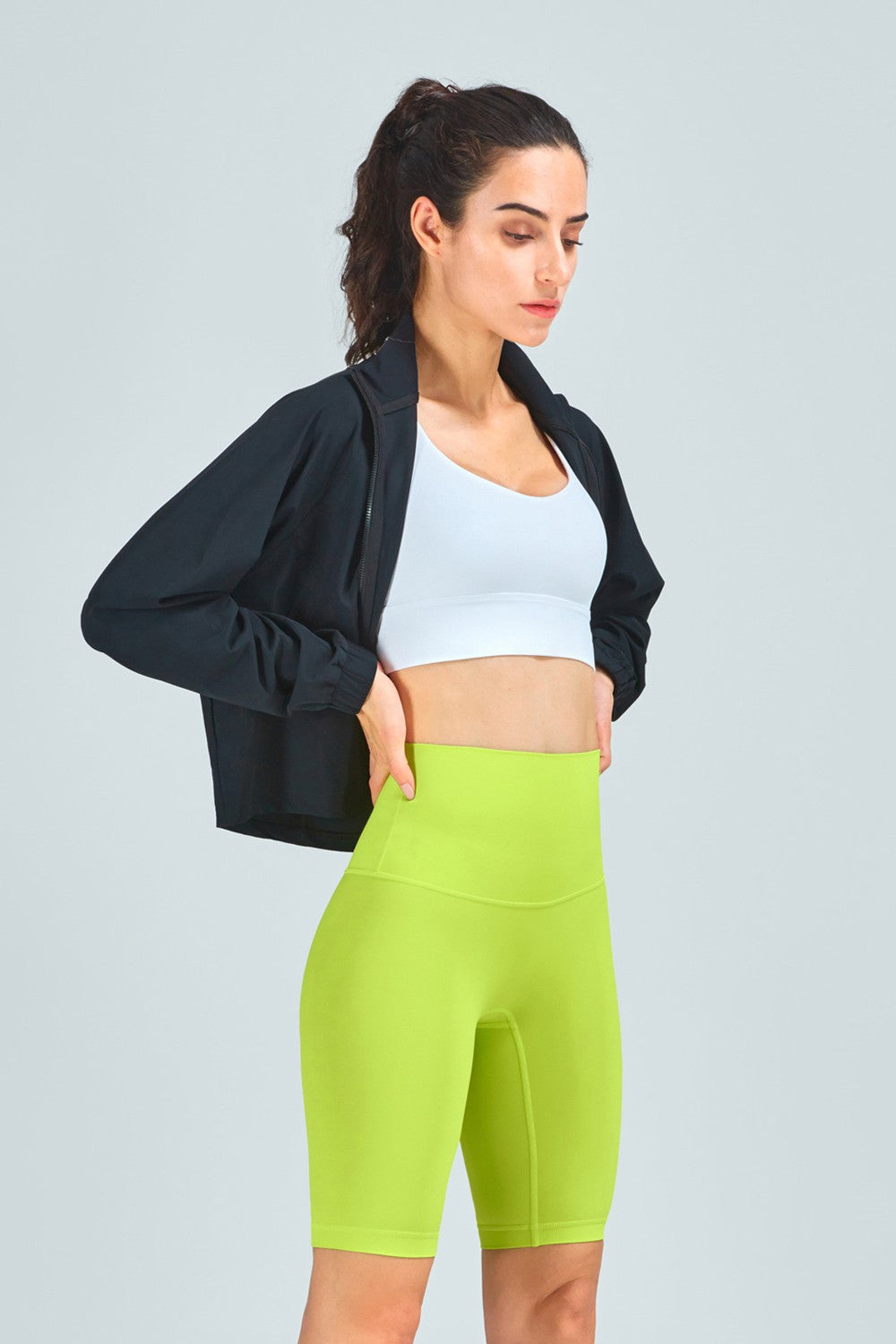 Full-Zip Cropped Track Jacket by bornfocus