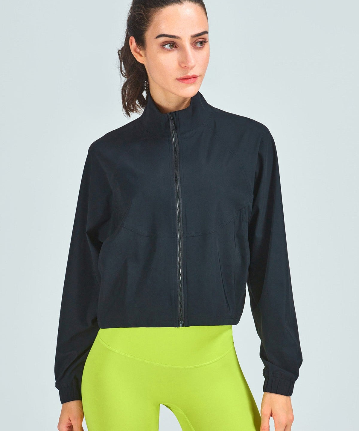 Full-Zip Cropped Track Jacket by bornfocus