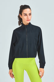 Full-Zip Cropped Track Jacket by bornfocus