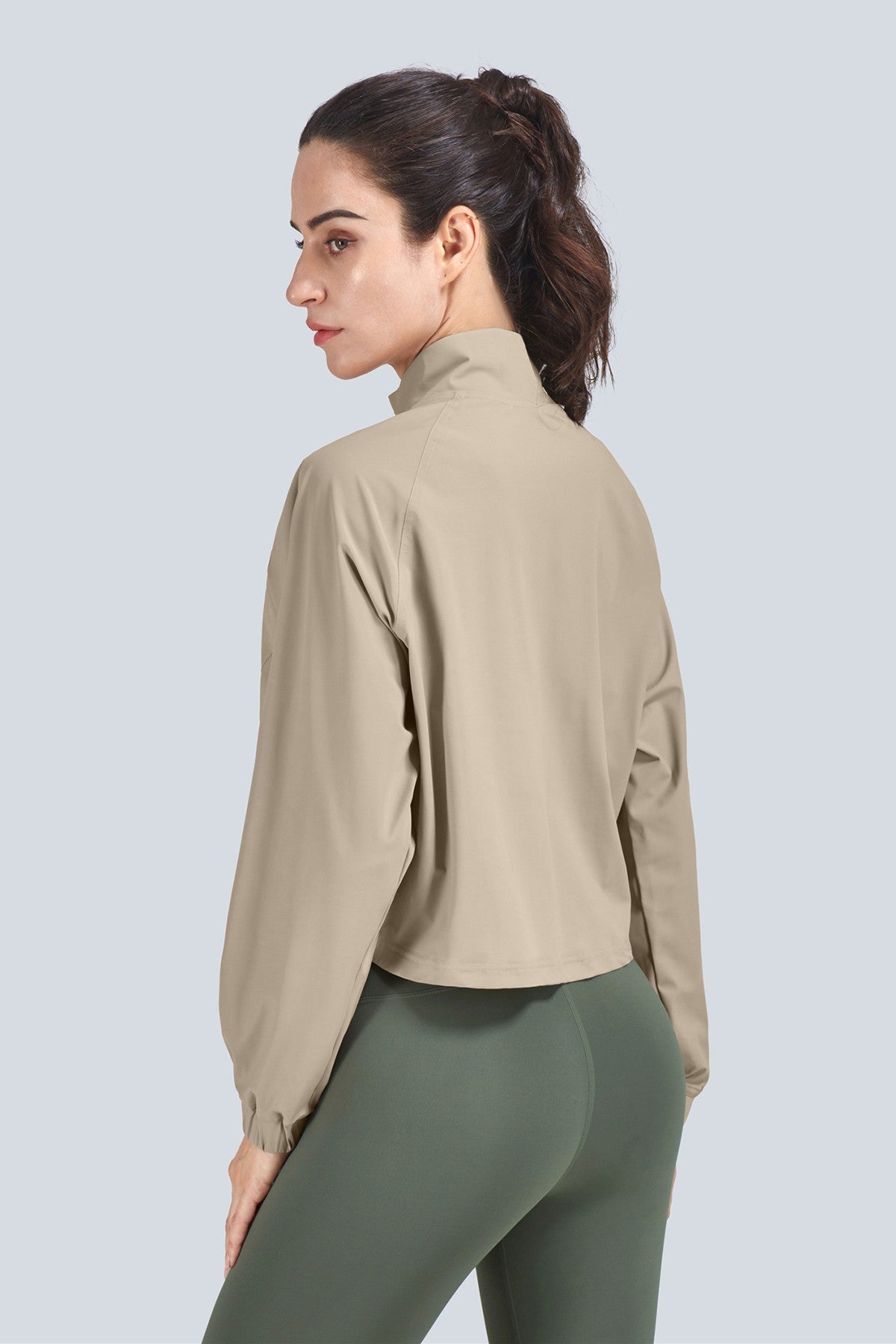 Full-Zip Cropped Track Jacket by bornfocus