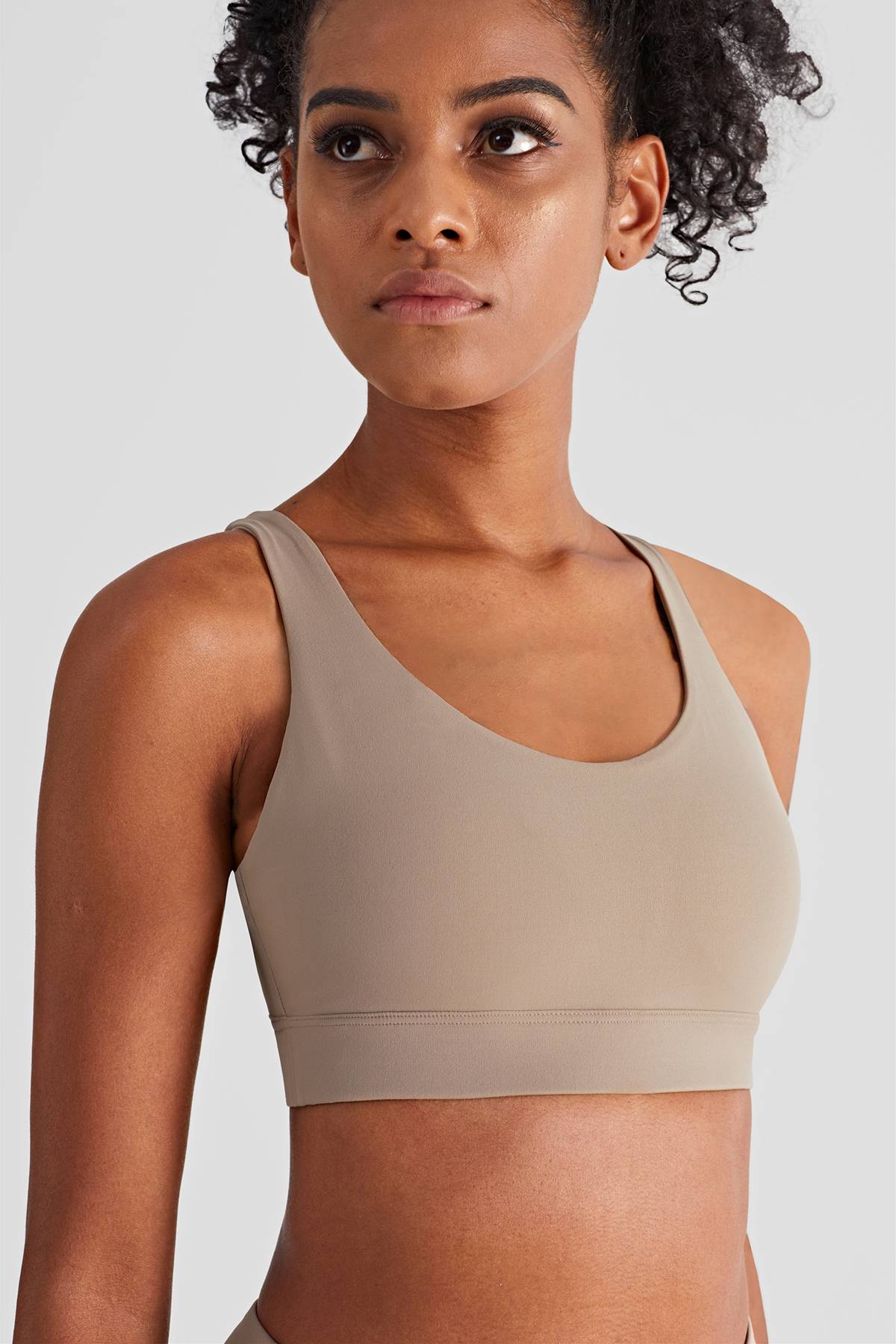 V-Back Scoop Neckline Sports Bra by bornfocus