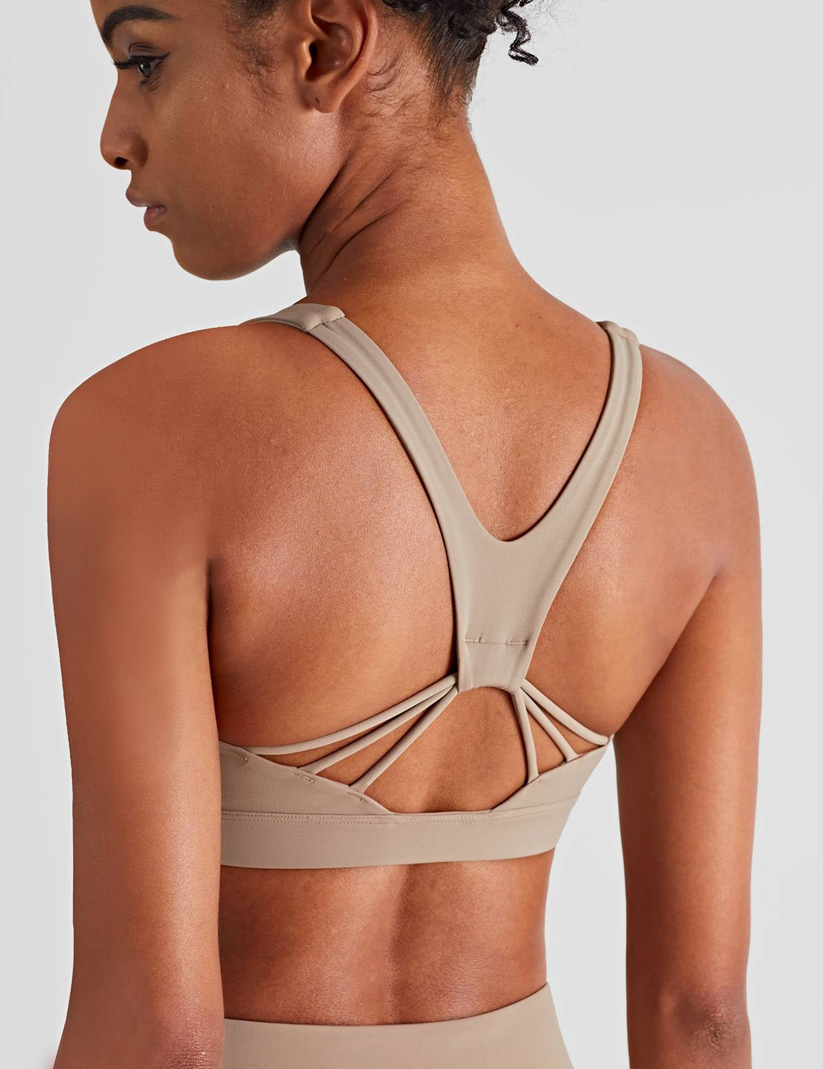 V-Back Scoop Neckline Sports Bra by bornfocus