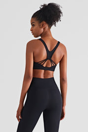 V-Back Scoop Neckline Sports Bra by bornfocus