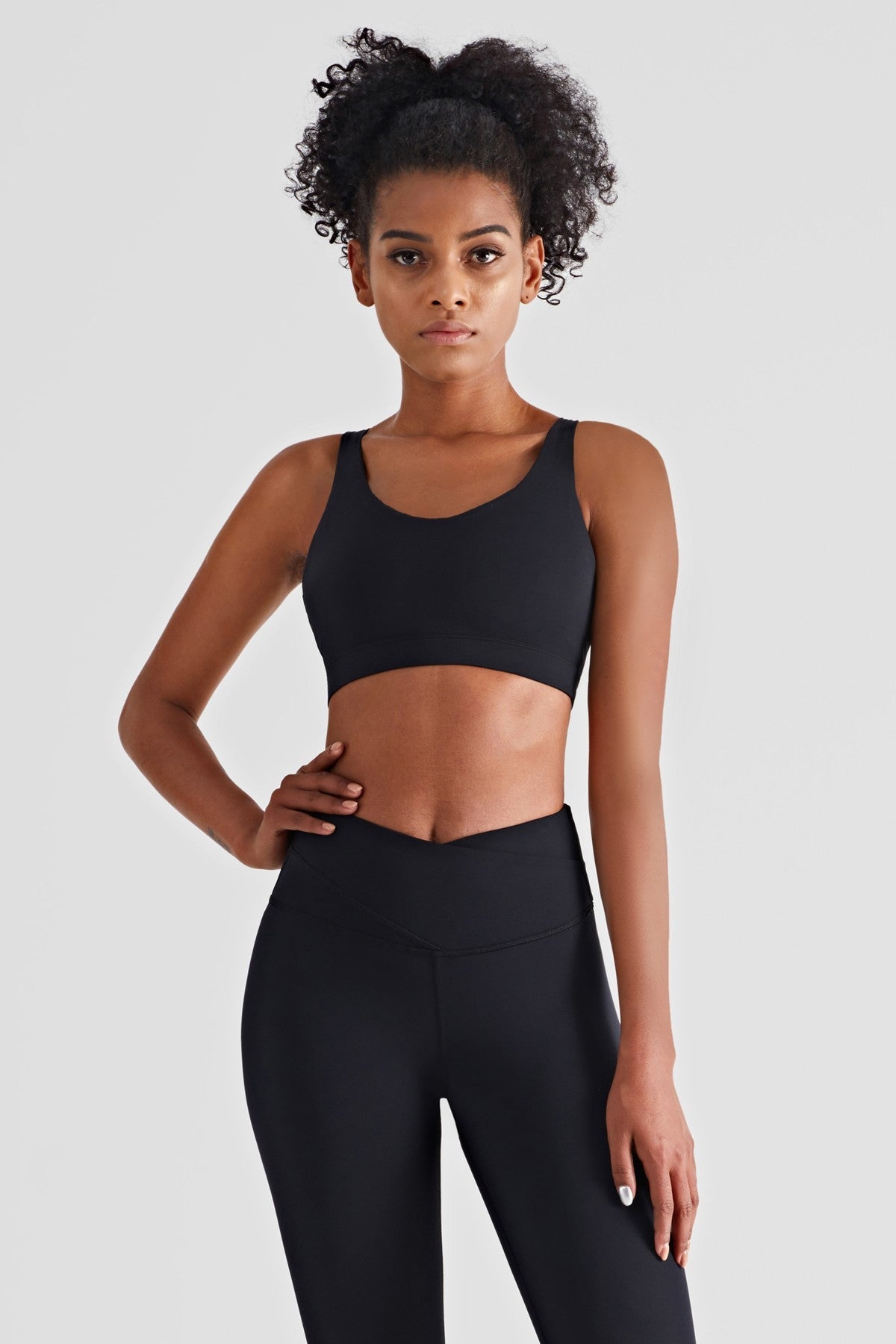 V-Back Scoop Neckline Sports Bra by bornfocus