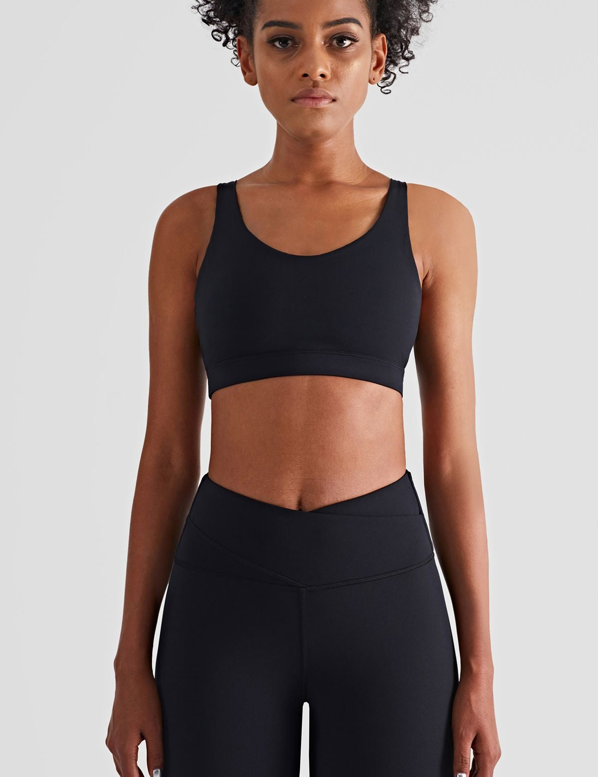 V-Back Scoop Neckline Sports Bra by bornfocus