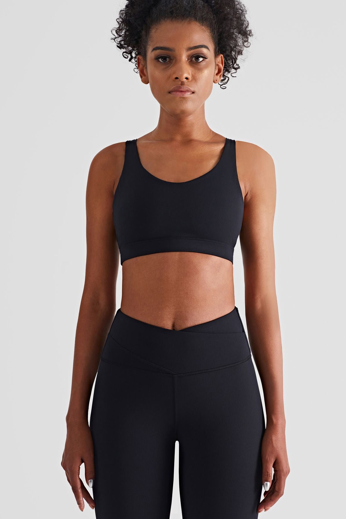 V-Back Scoop Neckline Sports Bra by bornfocus