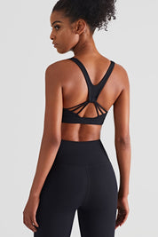 V-Back Scoop Neckline Sports Bra by bornfocus