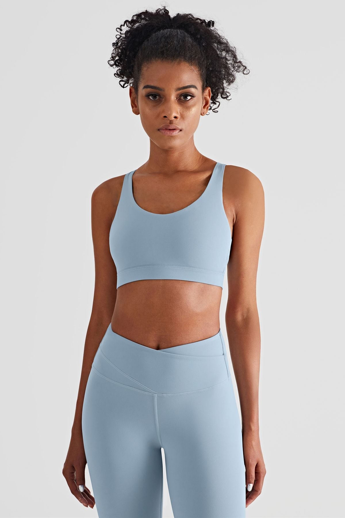 V-Back Scoop Neckline Sports Bra by bornfocus