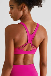 V-Back Scoop Neckline Sports Bra by bornfocus