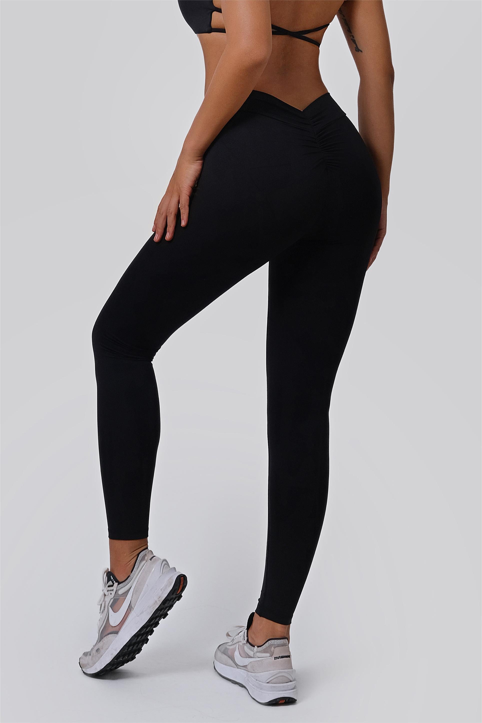 V-Back Scrunch Leggings by bornfocus