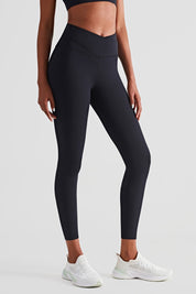 High Waist Crossover Leggings by bornfocus