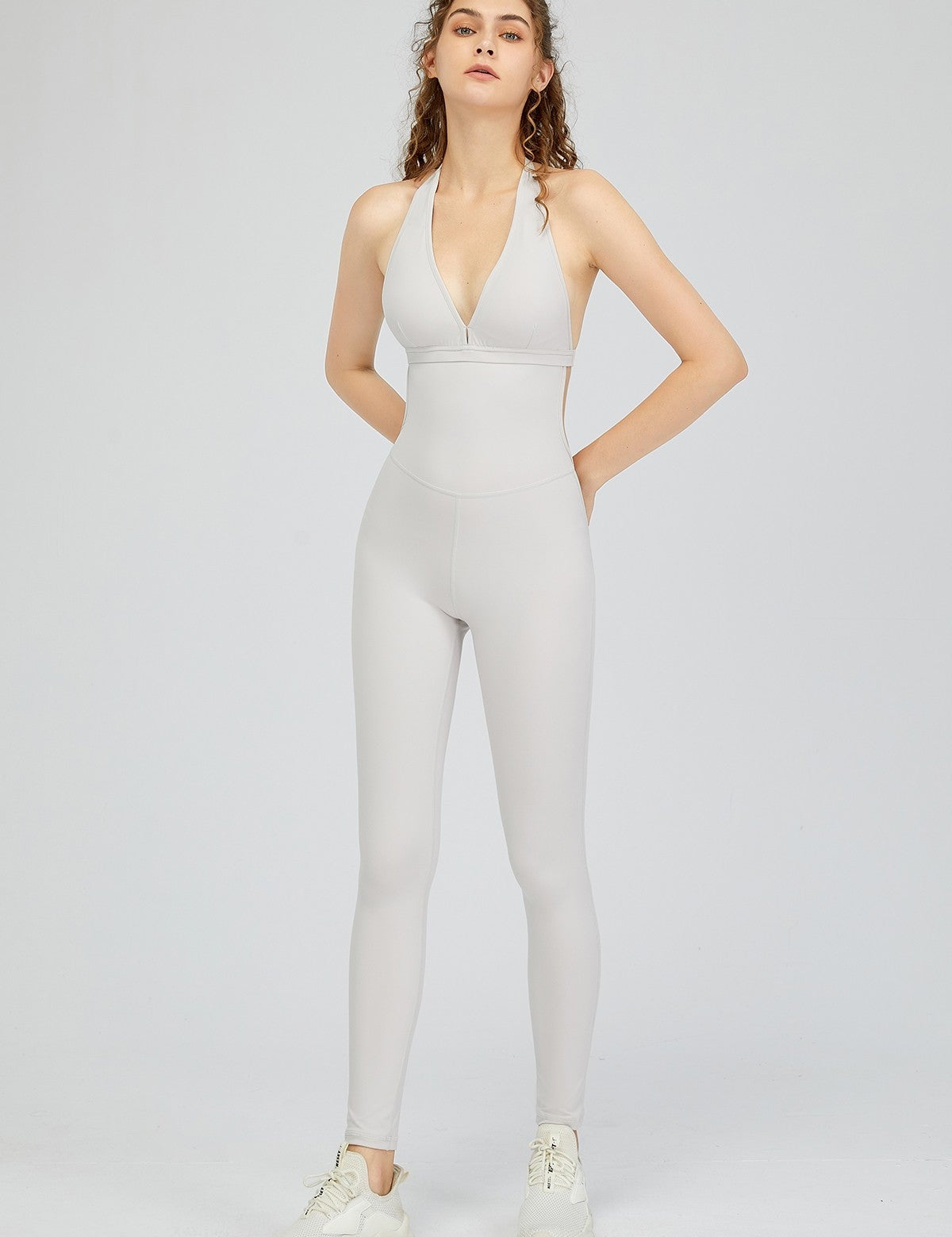 V-Neck Halter Sculpted Onesie by bornfocus