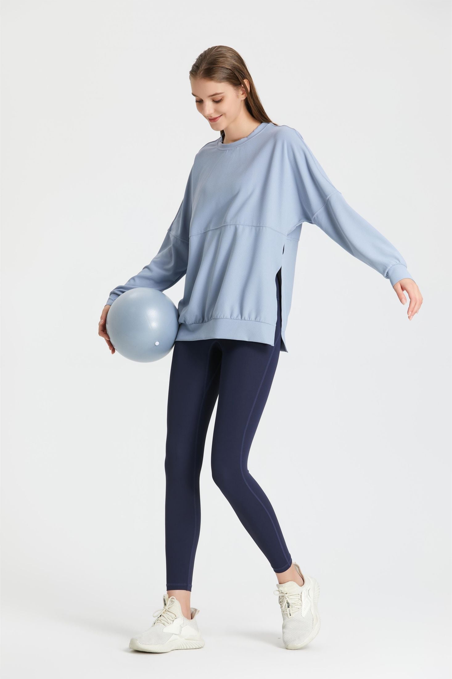 Waffle Knit Long Sleeve Sweatshirt by bornfocus