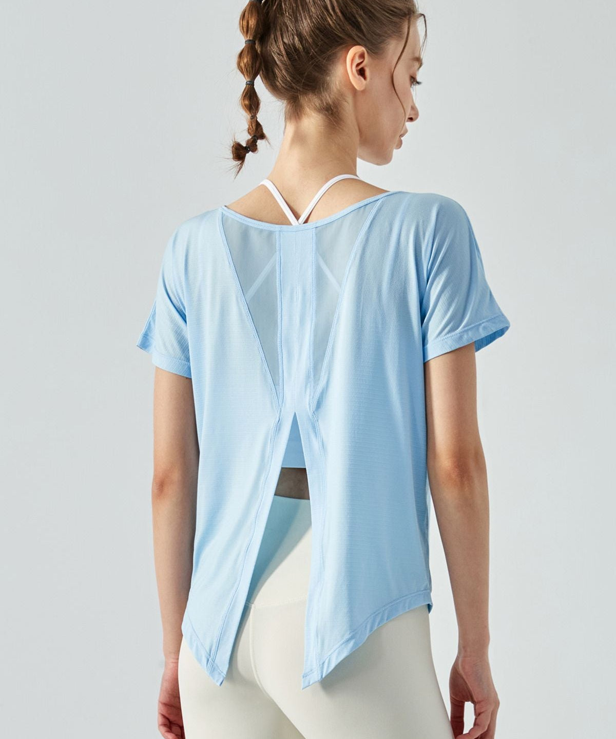 Back Split Short Sleeve Blouse by bornfocus