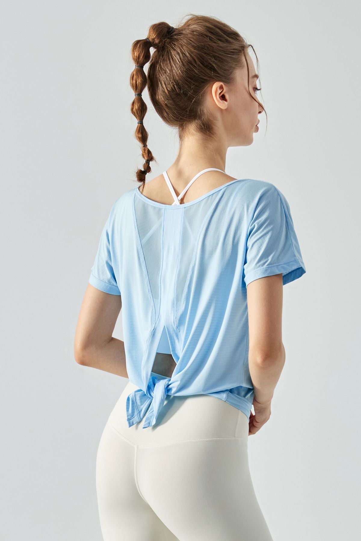 Back Split Short Sleeve Blouse by bornfocus