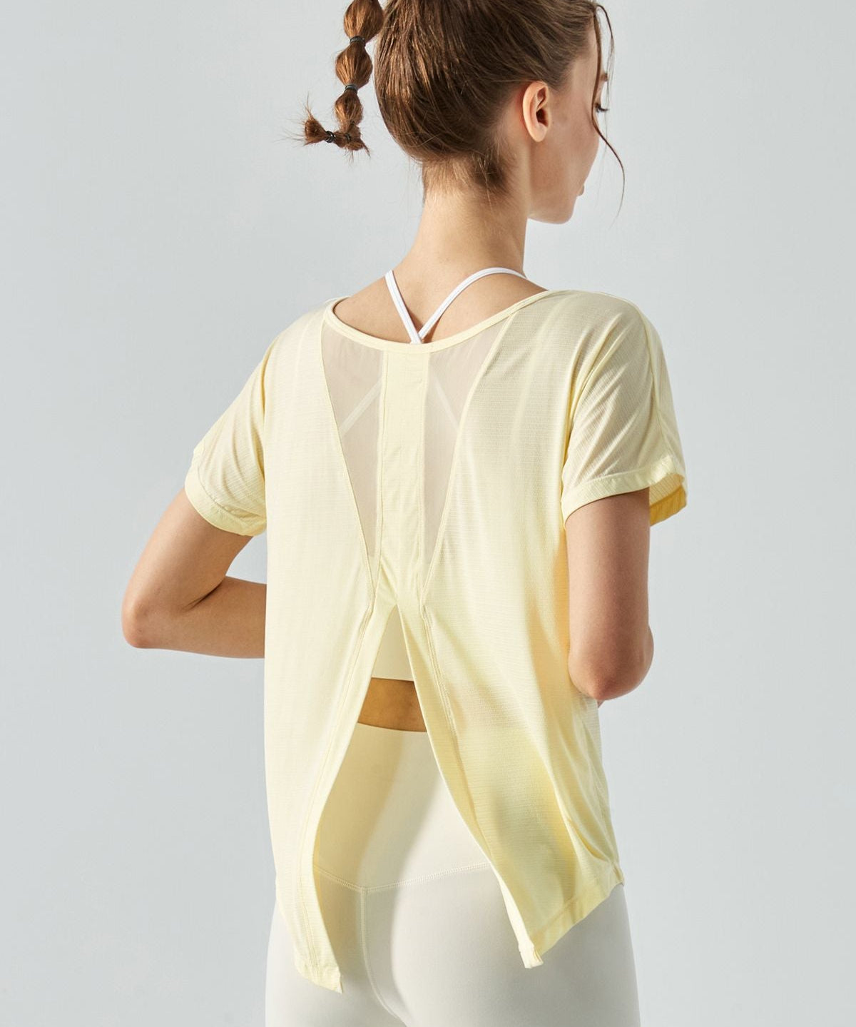 Back Split Short Sleeve Blouse by bornfocus