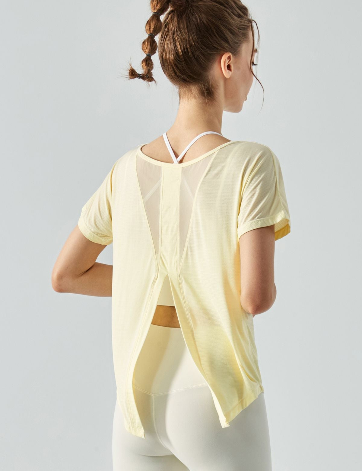 Back Split Short Sleeve Blouse by bornfocus