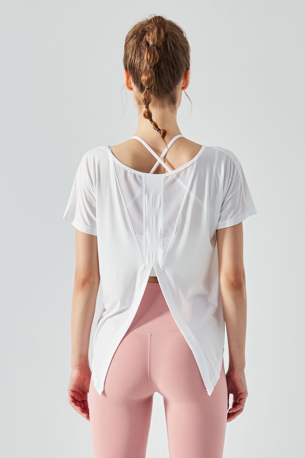 Back Split Short Sleeve Blouse by bornfocus