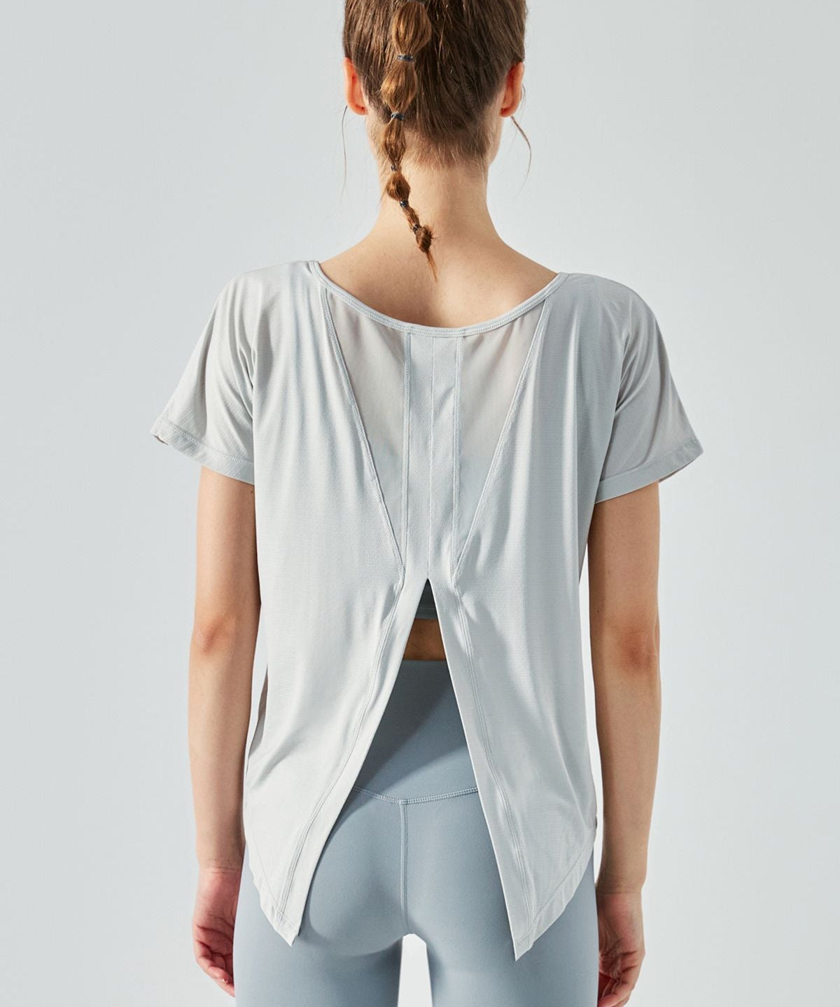 Back Split Short Sleeve Blouse by bornfocus