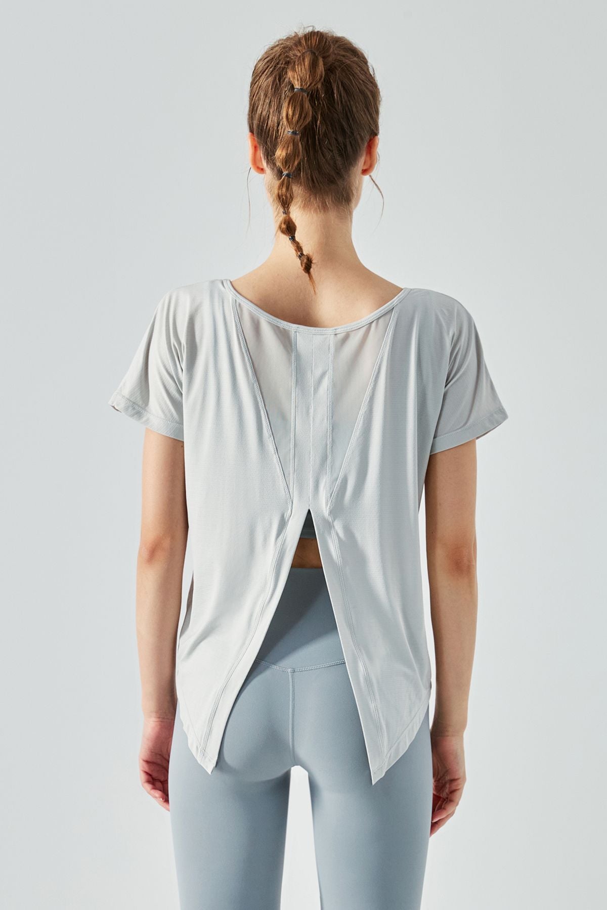 Back Split Short Sleeve Blouse by bornfocus