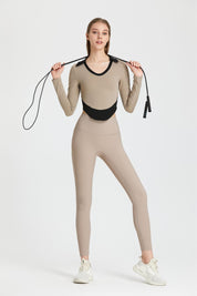 Colorblock Lapel Long Sleeve Tunic Top by bornfocus