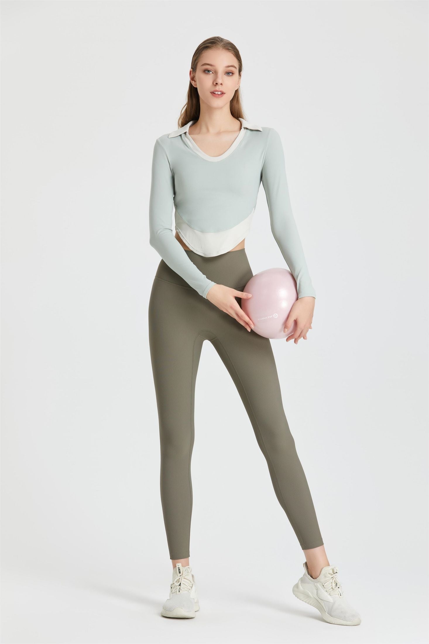 Colorblock Lapel Long Sleeve Tunic Top by bornfocus