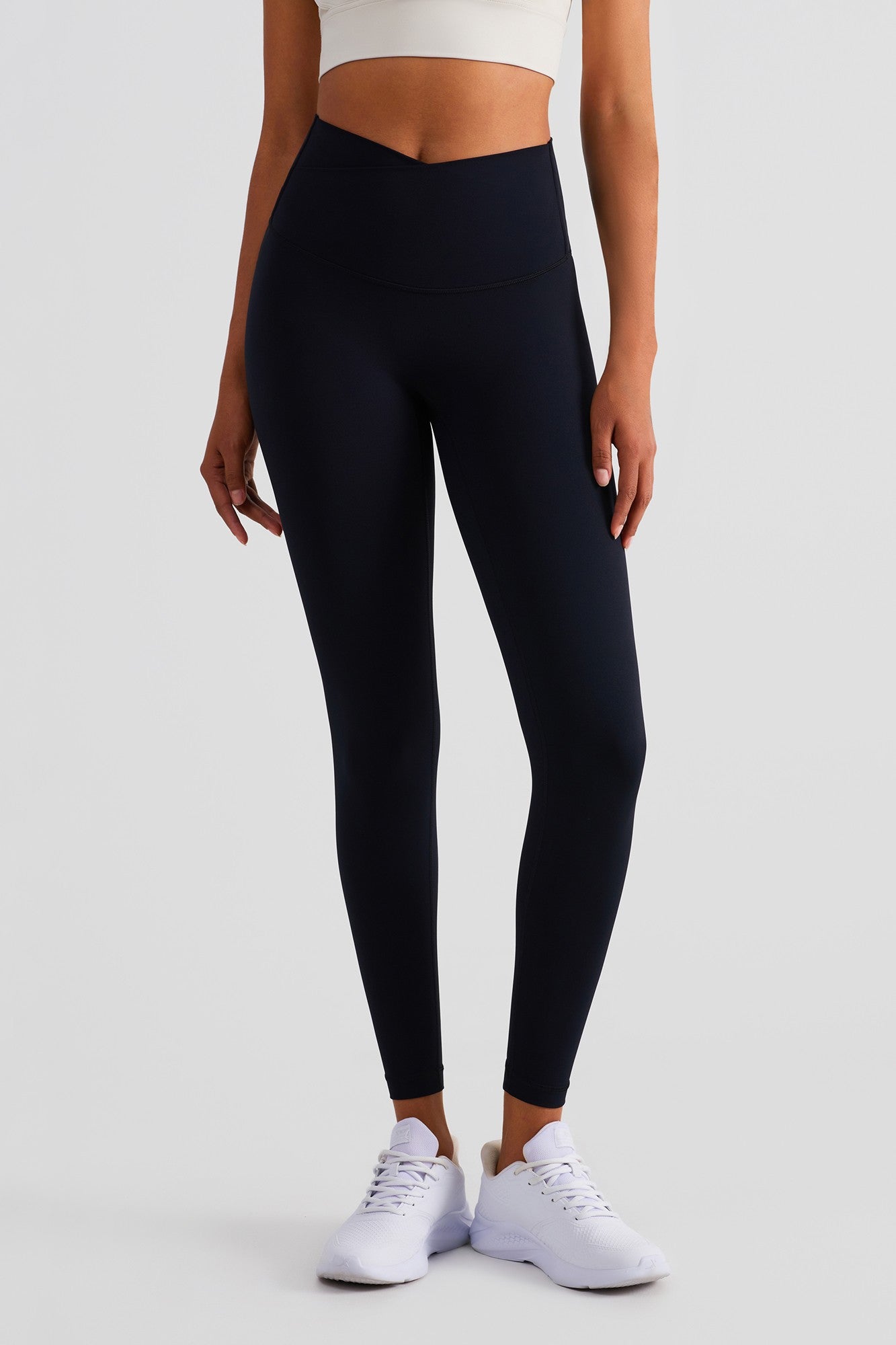 Crossover Waistband Leggings by bornfocus