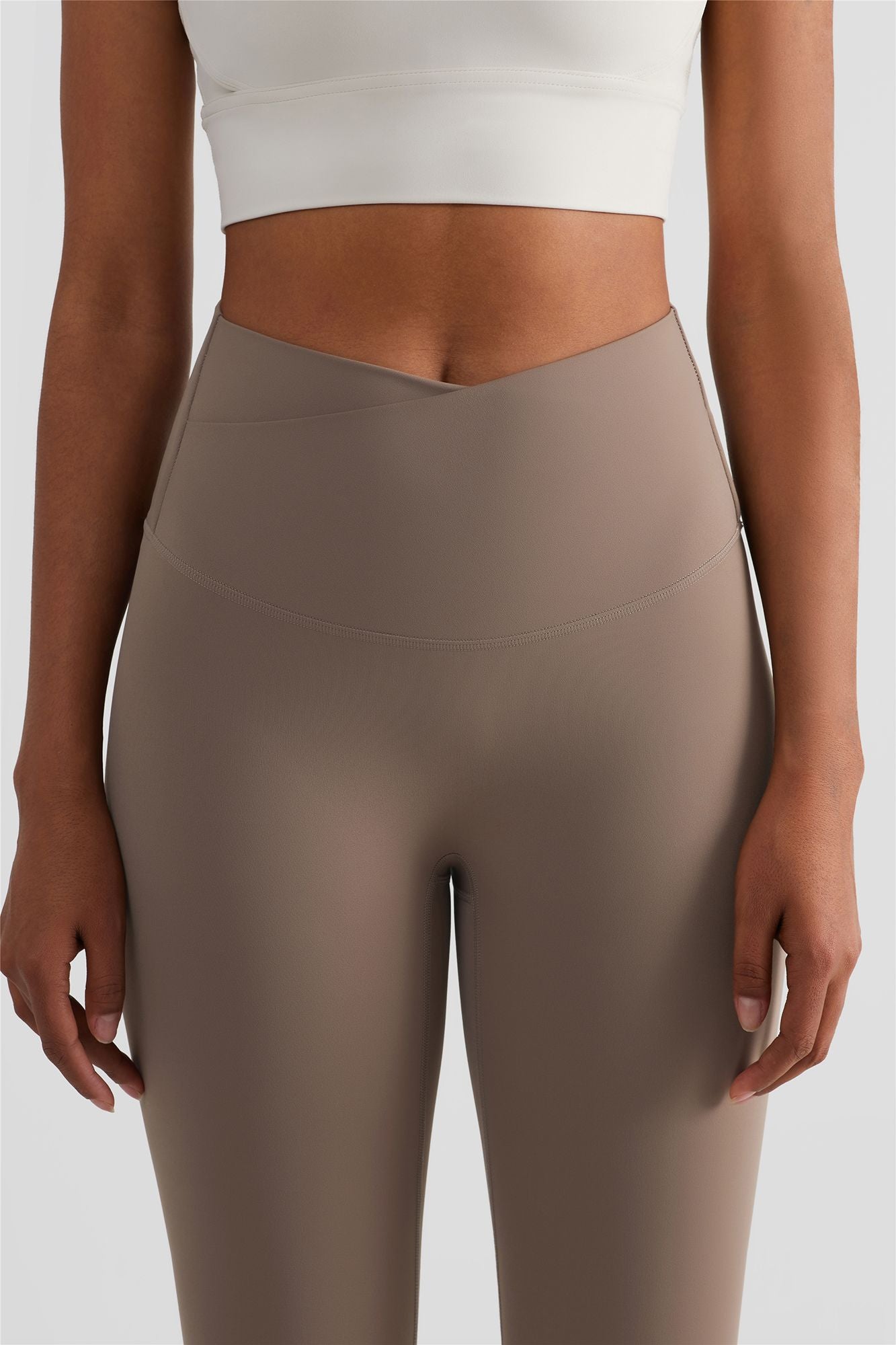 Crossover Waistband Leggings by bornfocus