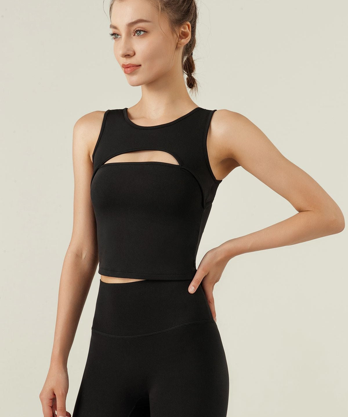 Cutout Tank Tops with Built-In Bra by bornfocus