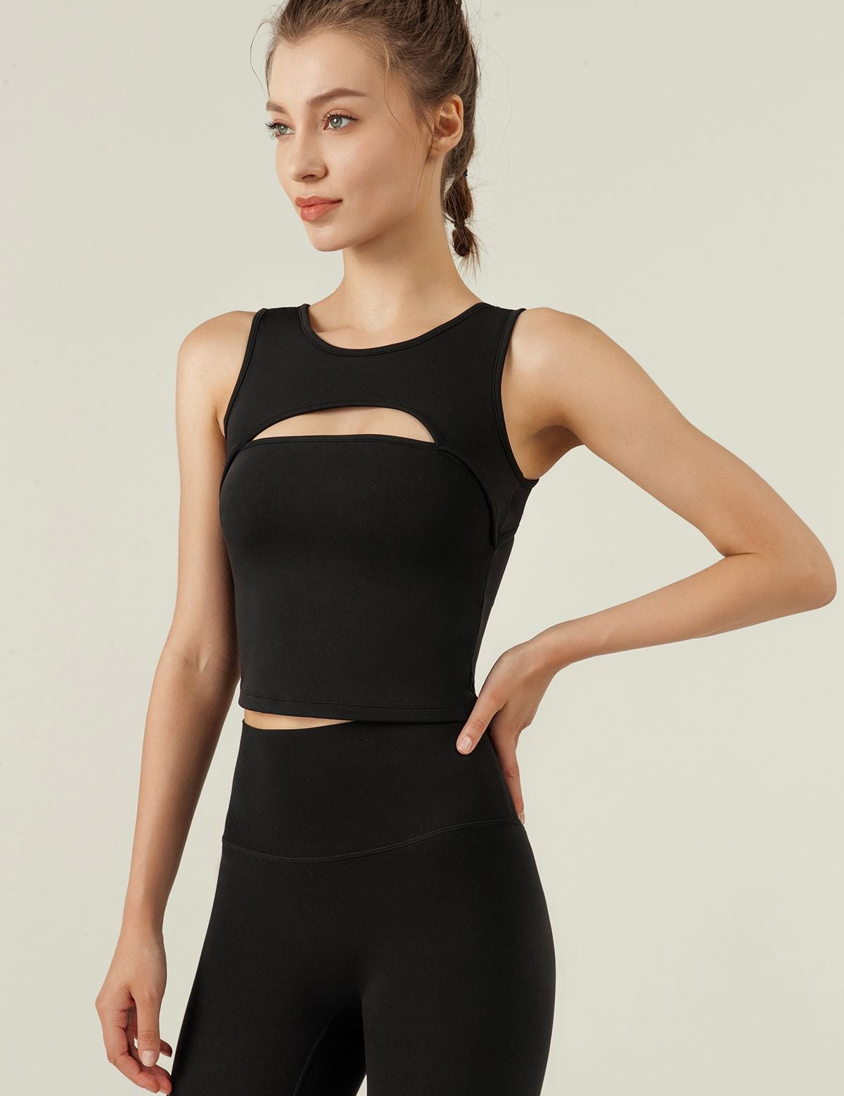 Cutout Tank Tops with Built-In Bra by bornfocus