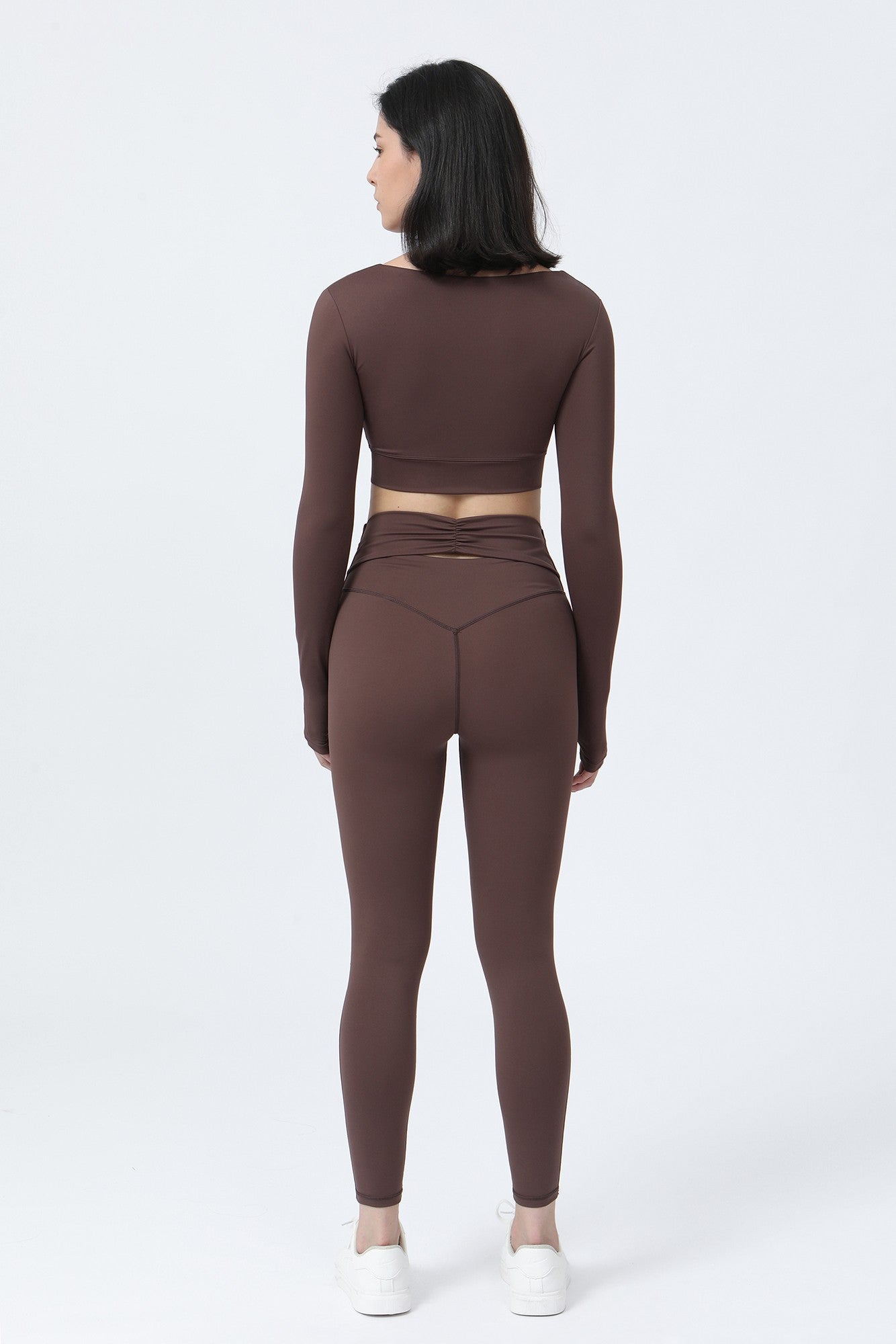 Front Closure Form Fitted Long Sleeve Crop Top by bornfocus