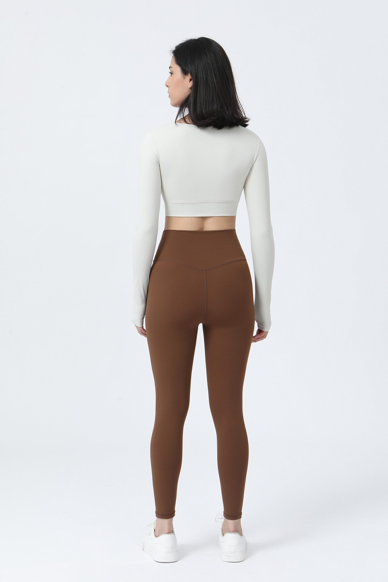 Front Closure Form Fitted Long Sleeve Crop Top by bornfocus