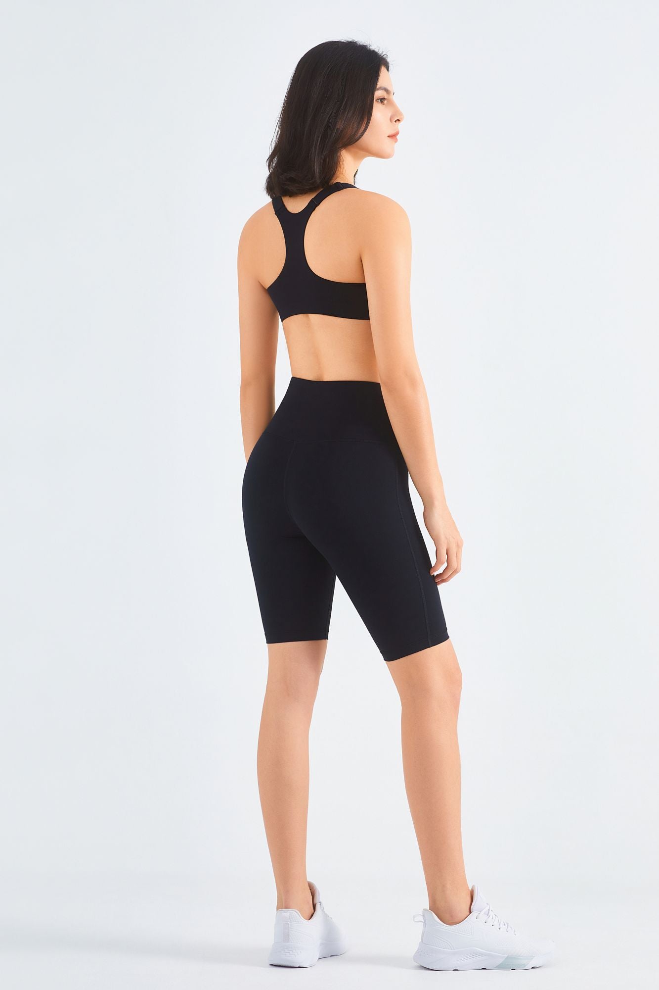 Front-Zip Sports Bra & Biker Shorts Activewear Set by bornfocus