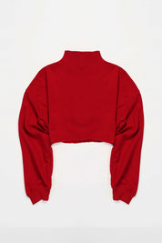 Half-Zip Cropped Sweatshirt Relaxed Fit by bornfocus