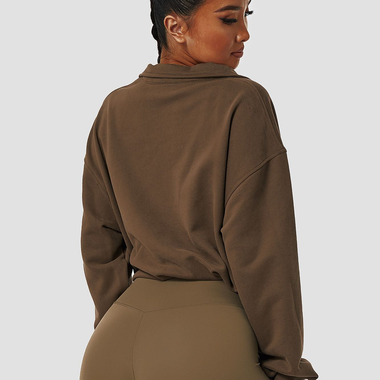 Half-Zip Pullover Sweatshirt Relaxed Fit by bornfocus
