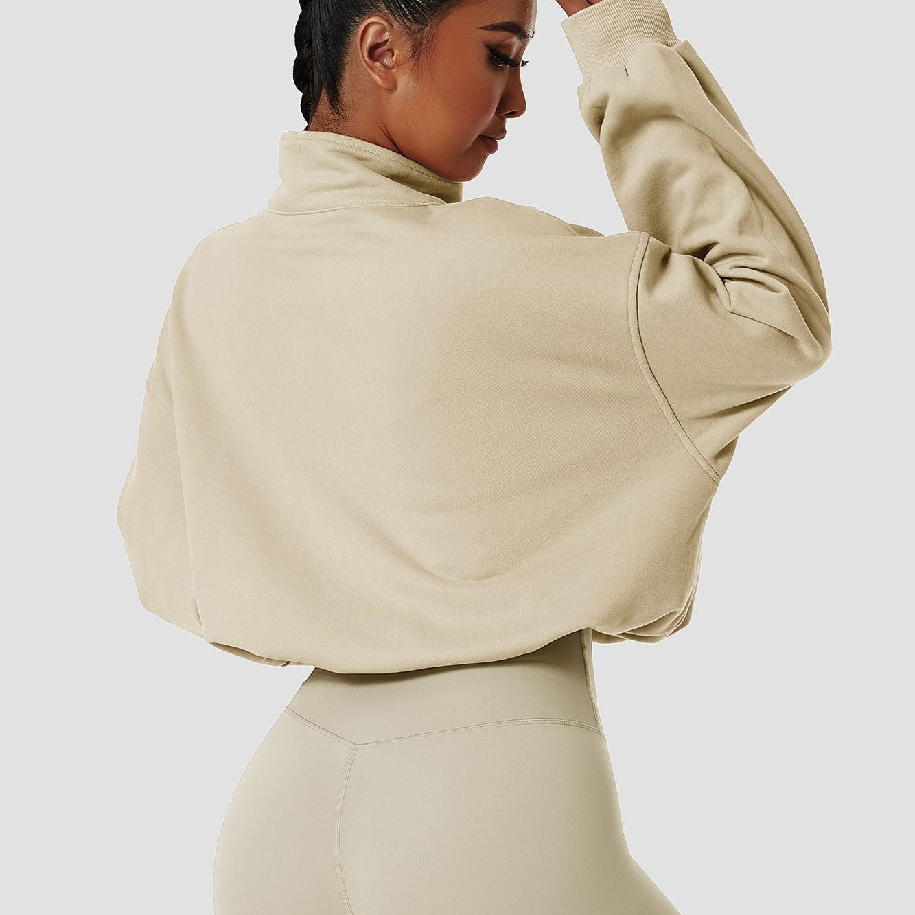 Half-Zip Pullover Sweatshirt Relaxed Fit by bornfocus