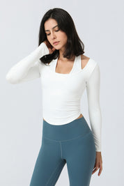 Halterneck Long Sleeve Crop Top by bornfocus