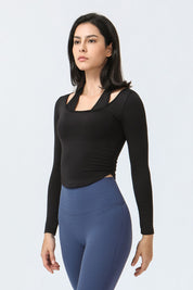 Halterneck Long Sleeve Crop Top by bornfocus